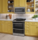 GE(R) 30" Slide-In Front Control Gas Double Oven Range - (JGSS86SPSS)