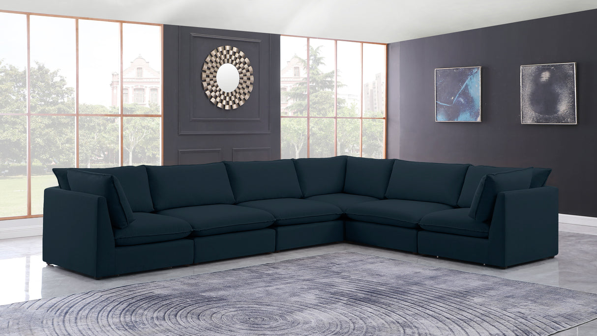 Mackenzie - Modular Sectional 6 Piece - Navy - Fabric