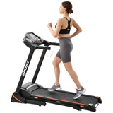 Folding Electric 3.5Hp Treadmill With Incline Medium Running Machine Motorised LCD Gym 330Lbs Folding Treadmill Electric Motorized Power 14.8Km / H Running Fitness Machine Gym - Black