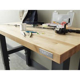 4' Adjustable Height Hardwood Workbench - Hammered Granite