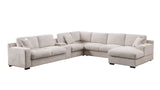 Celine - Chenille Fabric Corner Sectional Sofa With Right-Facing Chaise, Cupholders, And Charging Ports