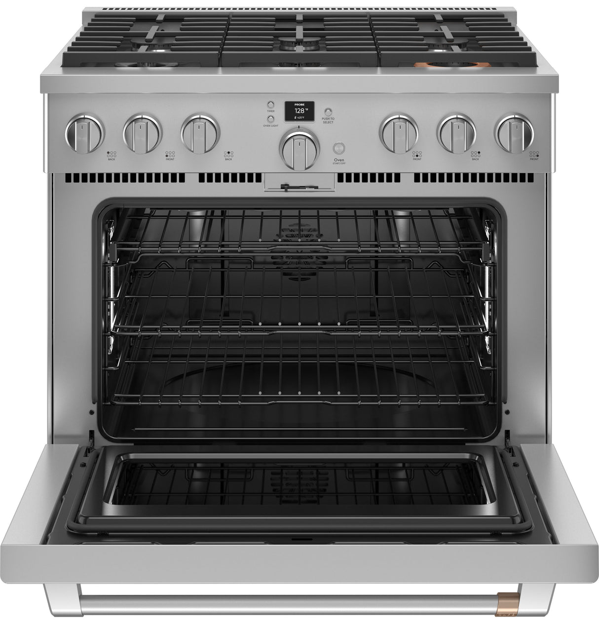 Caf(eback)(TM) 36" Smart Dual-Fuel Commercial-Style Range with 6 Burners (Natural Gas) - (C2Y366P2TS1)