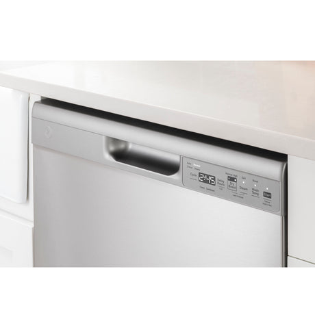 GE(R) ENERGY STAR(R) Front Control with Plastic Interior Dishwasher with Sanitize Cycle & Dry Boost - (GDF550PGRBB)