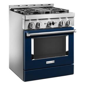 KitchenAid 30'' Smart Commercial-Style Gas Range With 4 Burners - Ink Blue