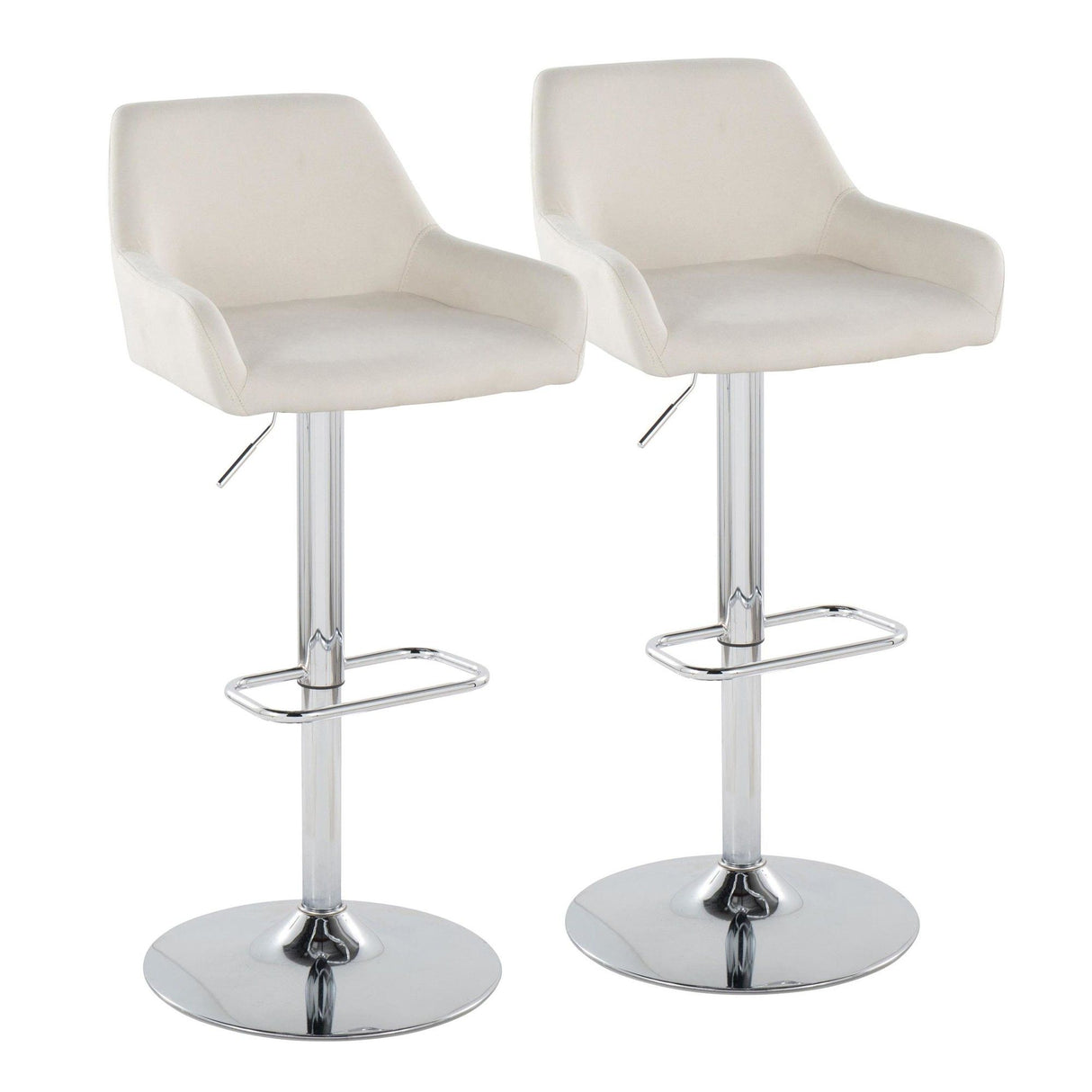 Daniella - Adjustable Barstool (Set of 2) - Chrome Base