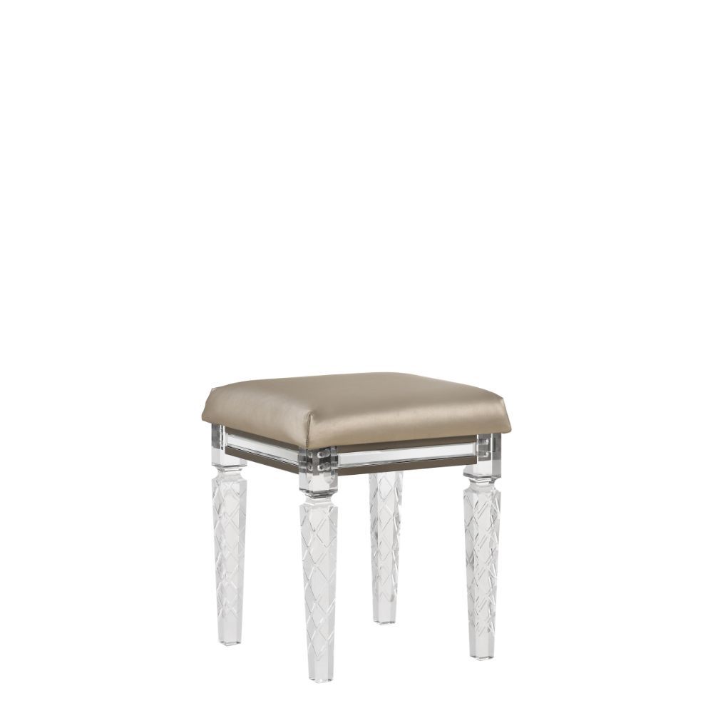 Skylar - Vanity Stool - PU & Dark Champagne