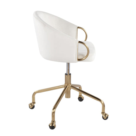 Claire - Task Chair - Gold Metal And Cream Velvet