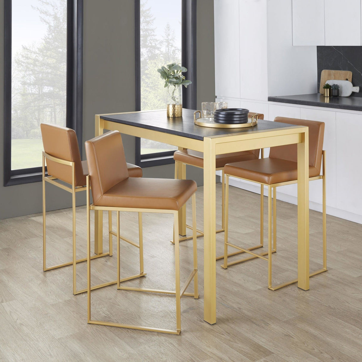 Fuji - High Back Barstool Set