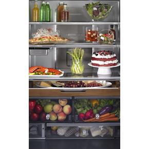 23.8 Cubic Feet 36" Counter-Depth French Door Platinum Interior Refrigerator With PrintShield Finish