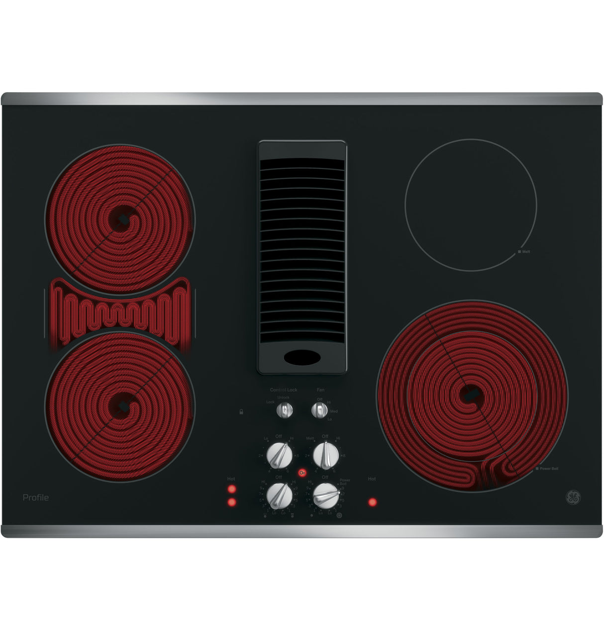 GE Profile(TM) 30" Downdraft Electric Cooktop - (PP9830SRSS)