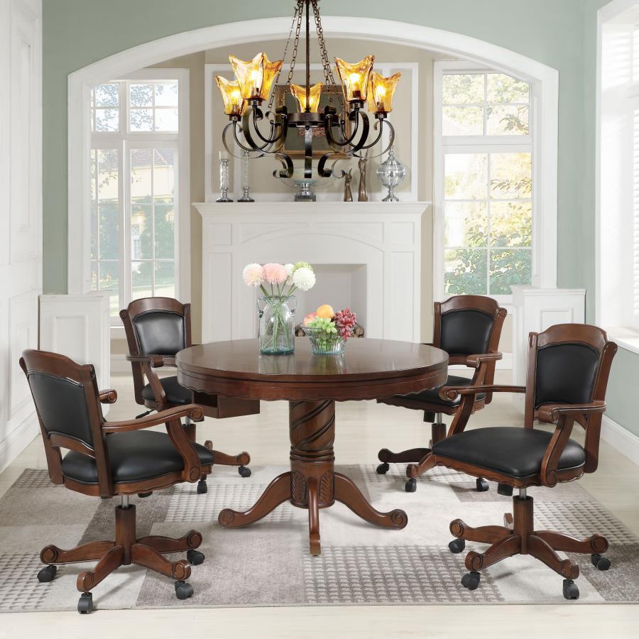 Turk - 5-Piece Dining And Game Table Set - Tobacco