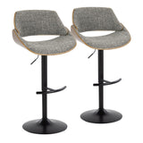 Fabrizzi - Adjustable Barstool (Set of 2) Black Base