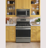 GE(R) 30" Free-Standing Gas Convection Range with No Preheat Air Fry - (JGB735EPES)