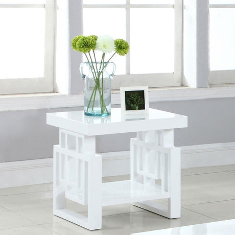 Schmitt - Rectangular Side End Table - White High Gloss