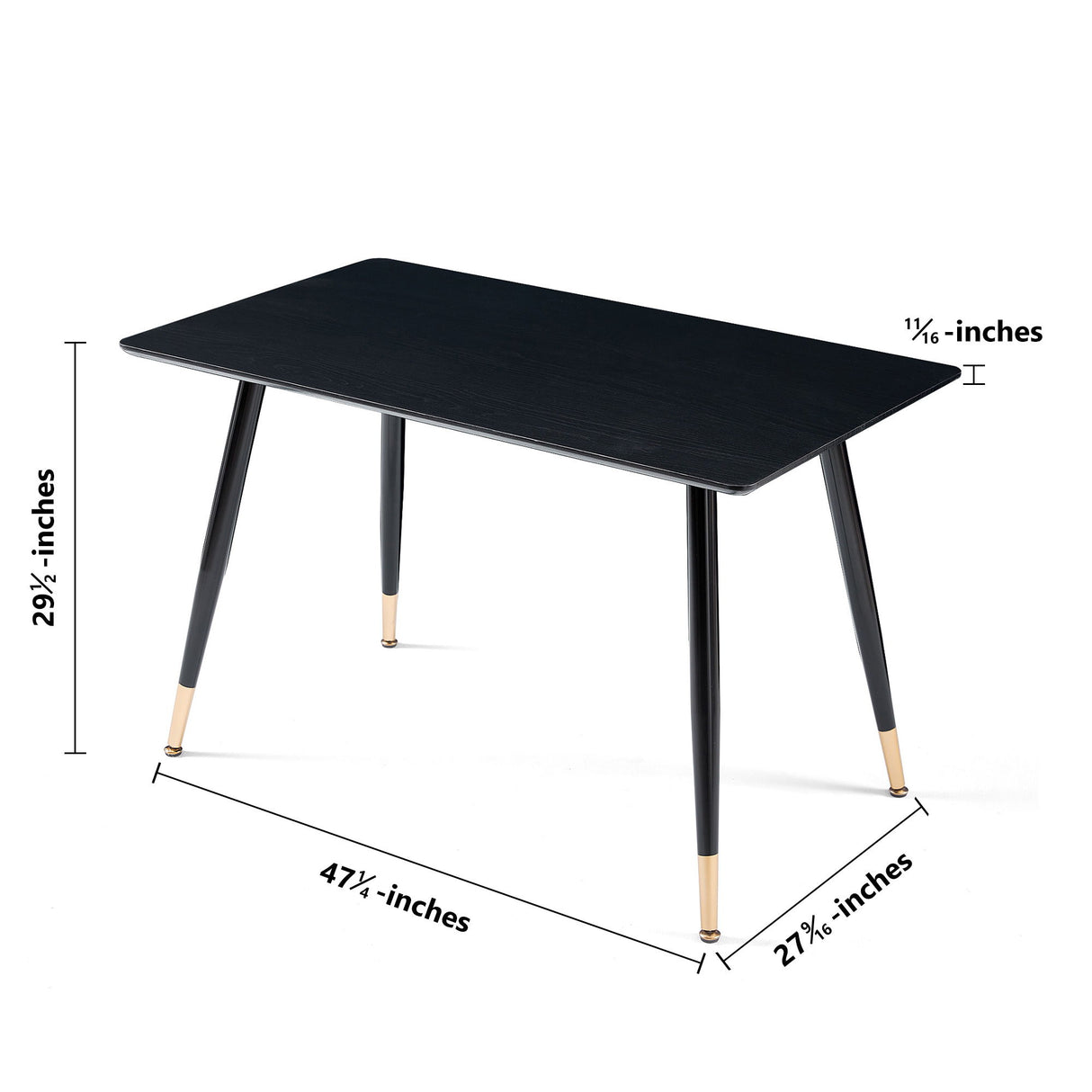 Modern Kitchen Dining MDF Table For Smart Home - Antique Black