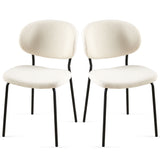 Boucle Dining Chairs, Dining Chairs With Metal Legs For Dining Room, Kitchen, Living Room