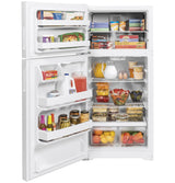 Hotpoint(R) ENERGY STAR(R) 15.6 Cu. Ft. Recessed Handle Top-Freezer Refrigerator - (HPE16BTNLWW)