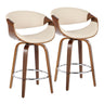 Symphony - 26" Fixed-Height Counter Stool (Set of 2) - Chrome & Walnut Base