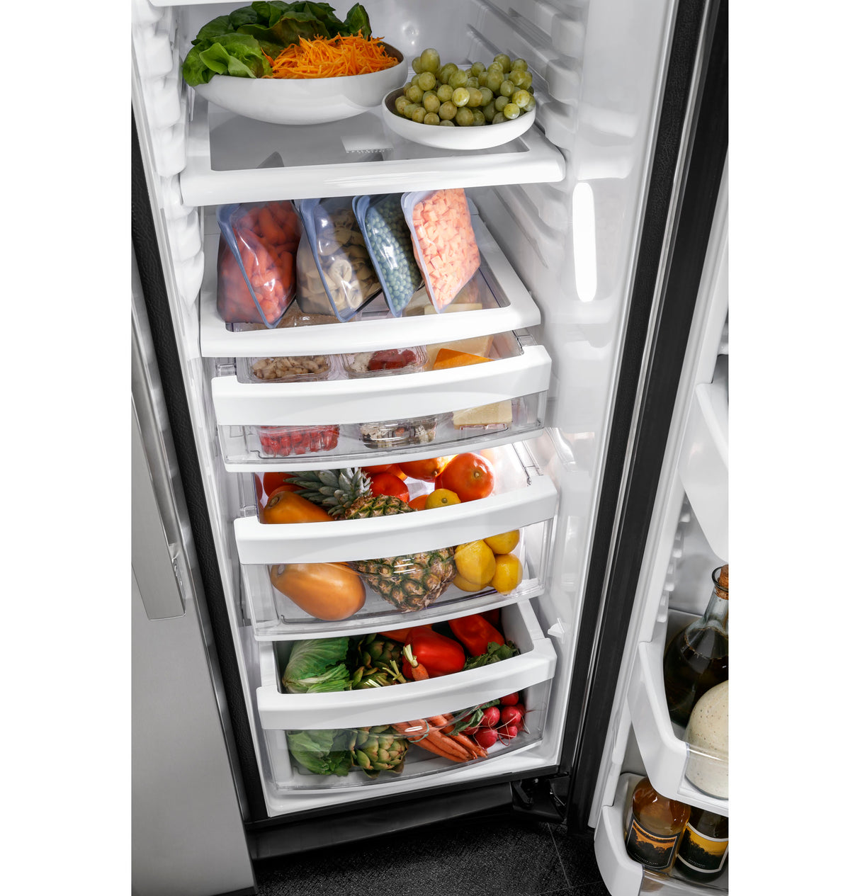 GE Profile(TM) Series ENERGY STAR(R) 25.3 Cu. Ft. Side-by-Side Refrigerator - (PSE25KYHFS)