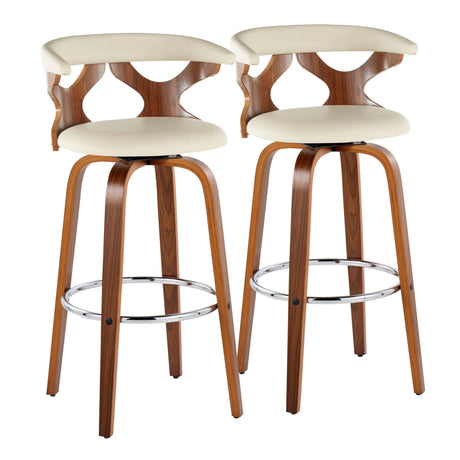 Gardenia - 30" Fixed-Height Barstool (Set of 2) - Walnut Base