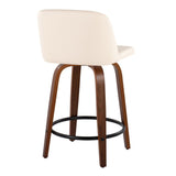 Toriano - Mid Century Modern, Fixed Height Counter Stool & Swivel And Round Footrest (Set of 2)