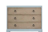 Ocean - 3 Drawers Hall Chest With Cane Fronts - Light Blue