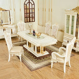 HD-1882 - 7 Piece Dining Set - Ivory / Gold