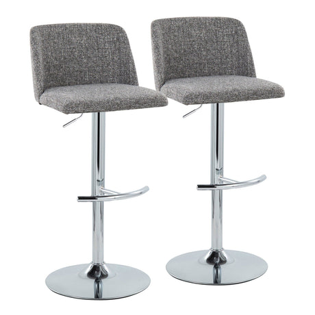 Toriano - Adjustable Barstool (Set of 2) - Chrome Base