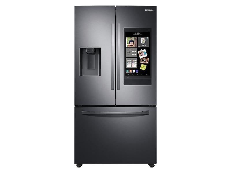 26.5 cu. ft. Large Capacity 3-Door French Door Refrigerator with Family Hub(TM) and External Water & Ice Dispenser in Black Stainless Steel - (RF27T5501SG)