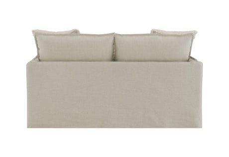 Upendo - Pattern Linen Loveseat With 2 Toss Pillows - Beige