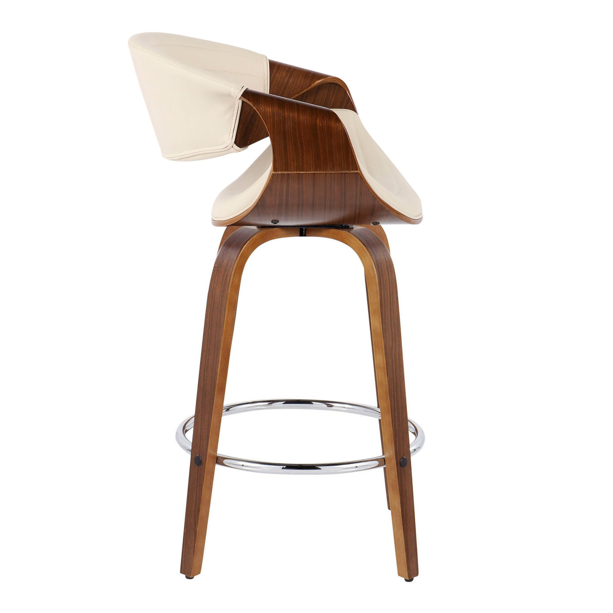 Symphony - Mid Century Modern Fixed Height Counter Stool & Swivel With Round Footrest (Set of 2)