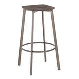 Clara - Industrial Square Barstool (Set of 2) - Espresso