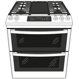 GE(R) 30" Slide-In Front Control Gas Double Oven Range - (JGSS86SPSS)