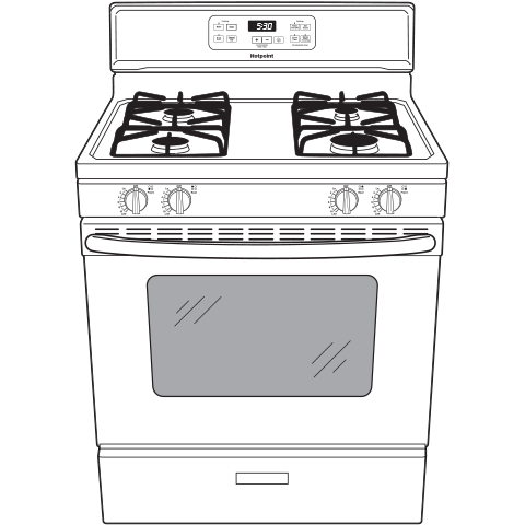 Hotpoint(R) 30" Free-Standing Standard Clean Gas Range - (RGBS400DMBB)