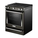 30" 5-Burner Gas Slide-In Convection Range - Black