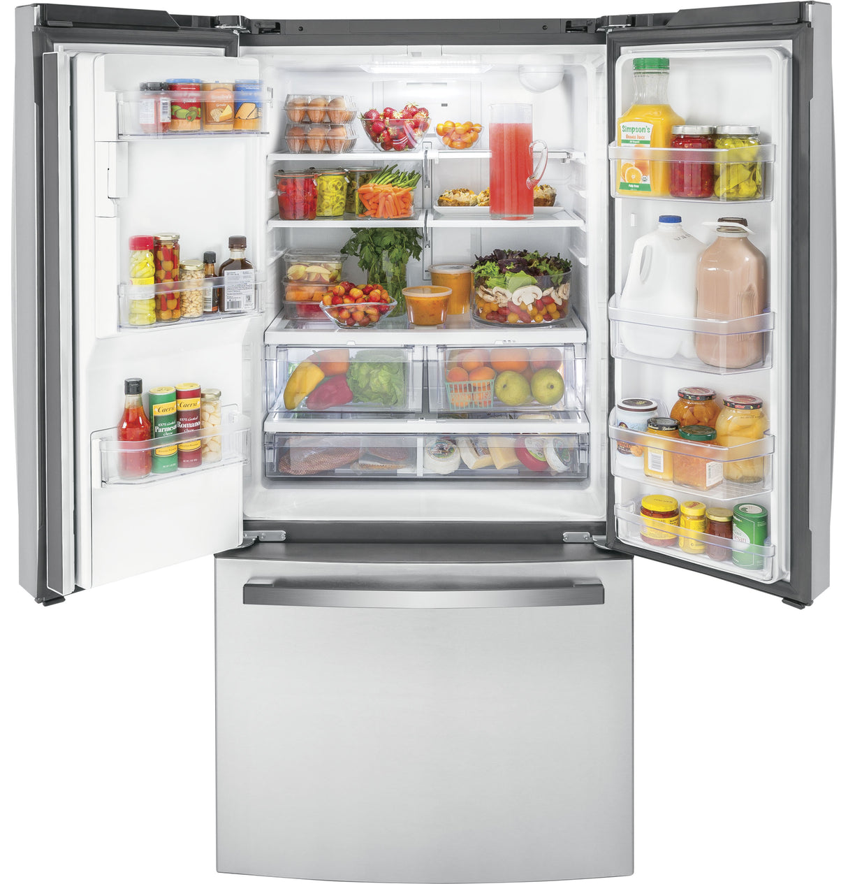 GE(R) ENERGY STAR(R) 17.5 Cu. Ft. Counter-Depth French-Door Refrigerator - (GYE18JYLFS)