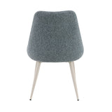 Laela - Side Chair (Set of 2) - Light Blue Boucle & White Finish