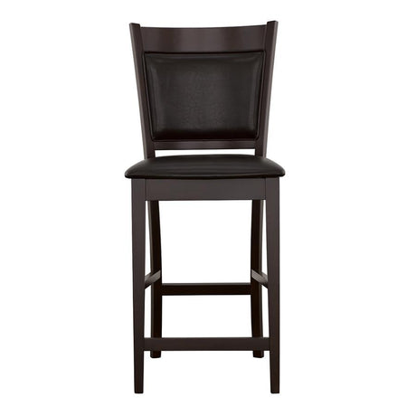 Jaden - Upholstered Counter Chair (Set of 2) - Black And Espresso