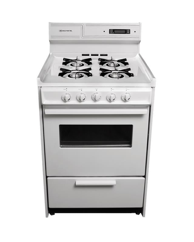 Gas Range - Open Burner High Backguard Deluxe Model - 24" White - (WNM6307KW)