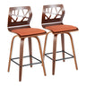 Folia - Mid Century Modern Fixed Height Counter Stool With Swivel (Set of 2)