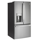 GE Profile(TM) Series 22.1 Cu. Ft. Counter-Depth Fingerprint Resistant French-Door Refrigerator with Door In Door and Hands-Free AutoFill - (PYD22KYNFS)