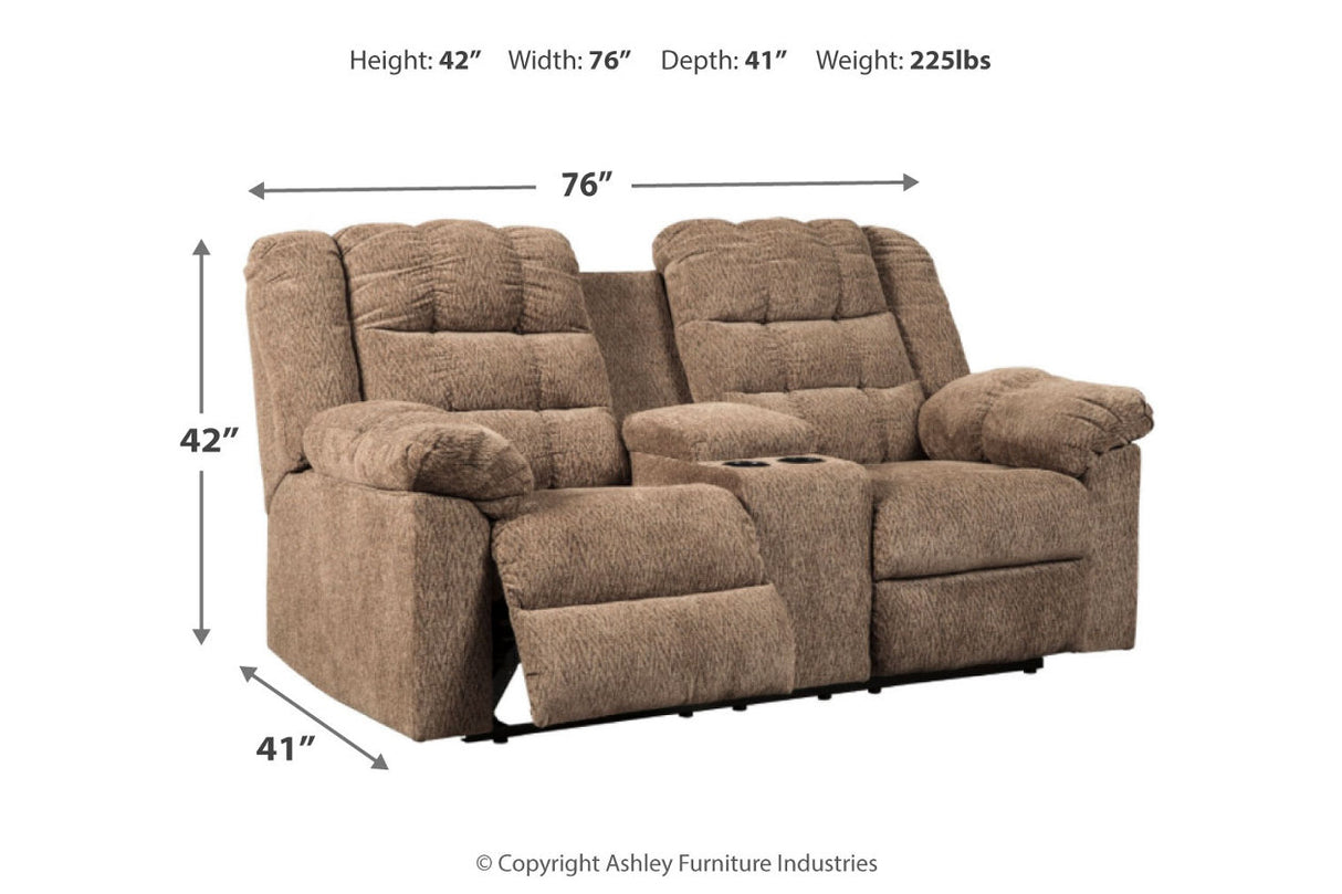 Workhorse Reclining Loveseat With Console - (5840194)