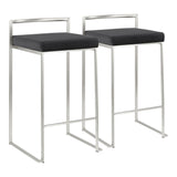 Fuji - Counter Stool Steel With Cushion - Stainless Steel