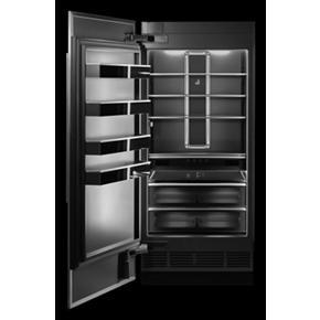 36" Built-In Column Refrigerator With Noir Panel Kit, Left Swing