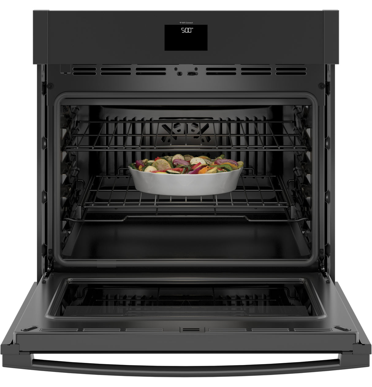 GE(R) 30" Smart Built-In Self-Clean Convection Single Wall Oven with Never Scrub Racks - (JTS5000DNBB)