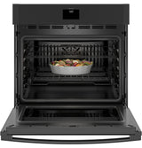 GE(R) 30" Smart Built-In Self-Clean Convection Single Wall Oven with Never Scrub Racks - (JTS5000DNBB)