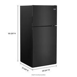 30" Wide Top Freezer Refrigerator With PowerCold Feature - 18 Cubic Feet - Black