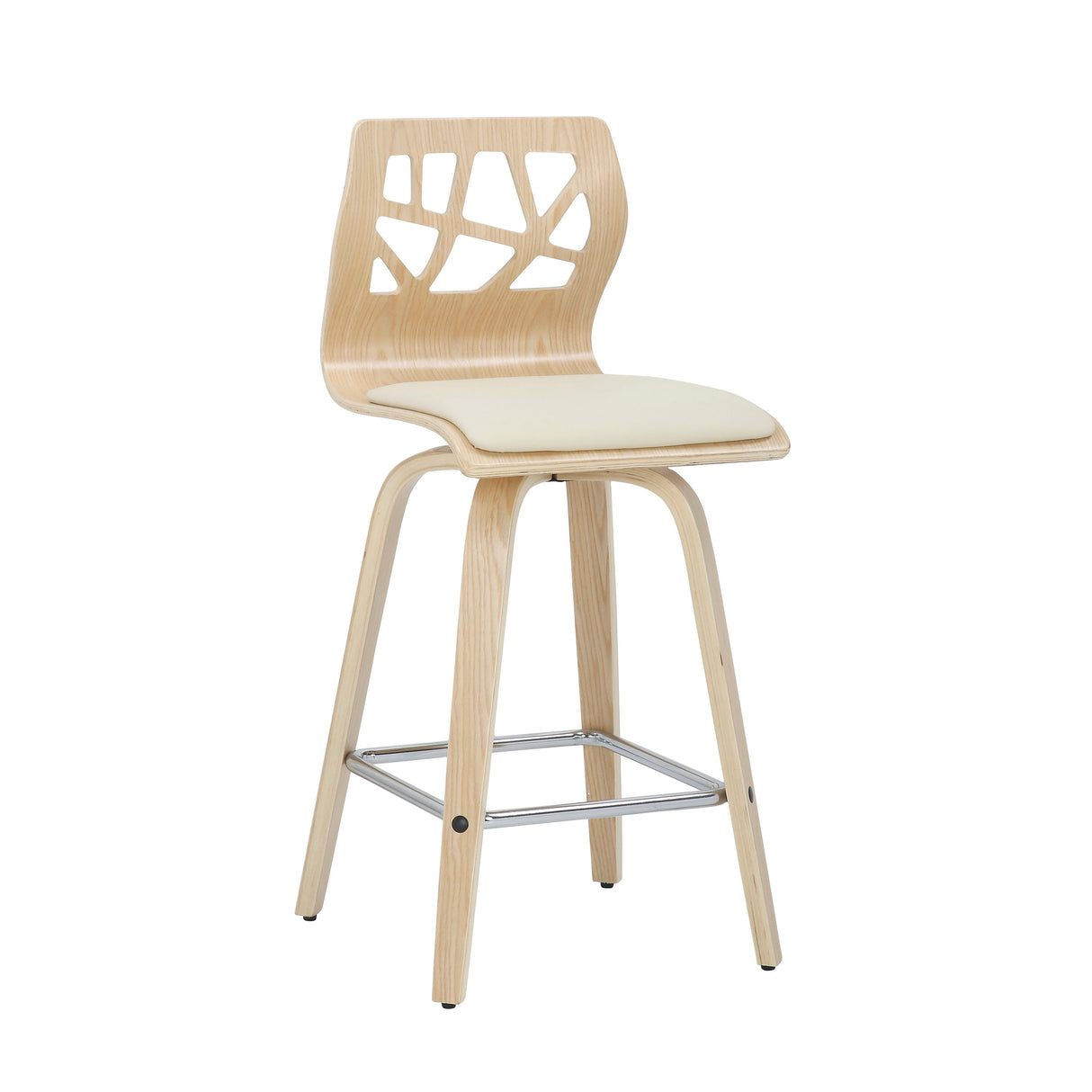 Folia - Mid Century Modern Counter Stool With Footrest (Set of 2)