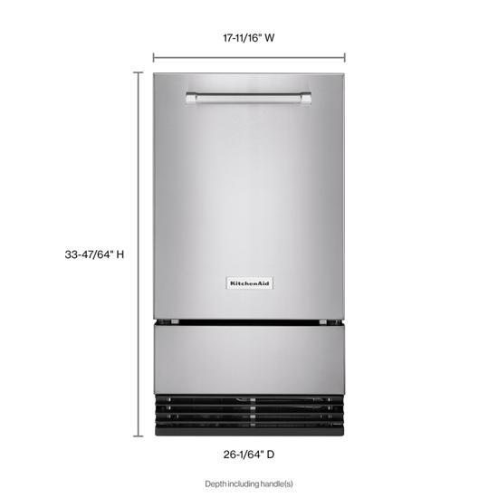 KitchenAid 18'' Automatic Ice Maker With PrintShield Finish - Pearl Silver