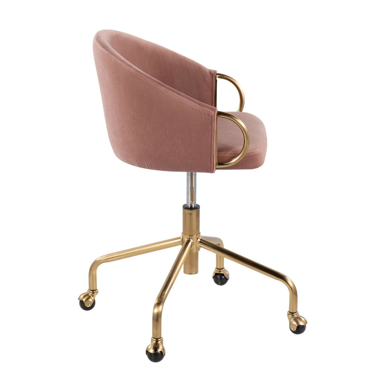 Claire - Task Chair - Gold Metal And Blush Velvet